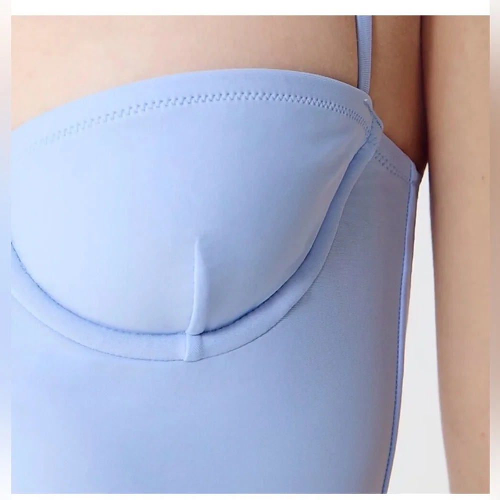 J. Crew Light Blue Molded-Cup One-Piece Swimsuit